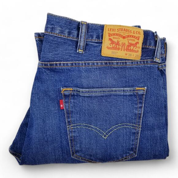 LEVI'S 501 Original Fit Jeans Button-Fly Straight Leg - Size W38 L29